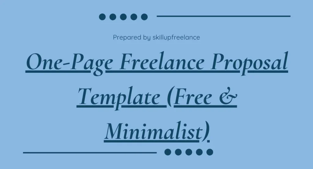 One-Page Freelance Proposal Template